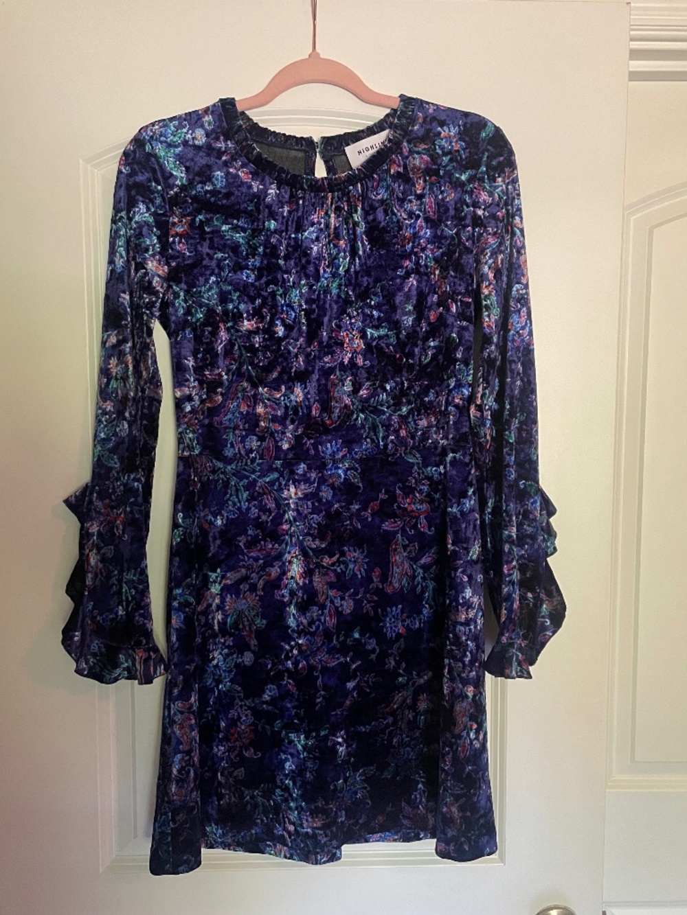 Highline Collective purple paisley velvet dress